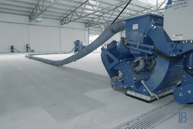 Kugelstrahlen des Betonbodens als Untergrundvorbereitung für die Industriebodenbeschichtung
