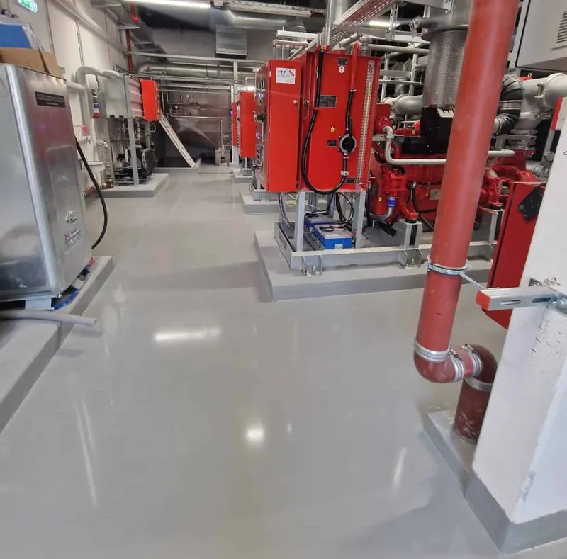 WHG-Beschichtung in einer Sprinklerzentrale mit Pumpenanlagen
